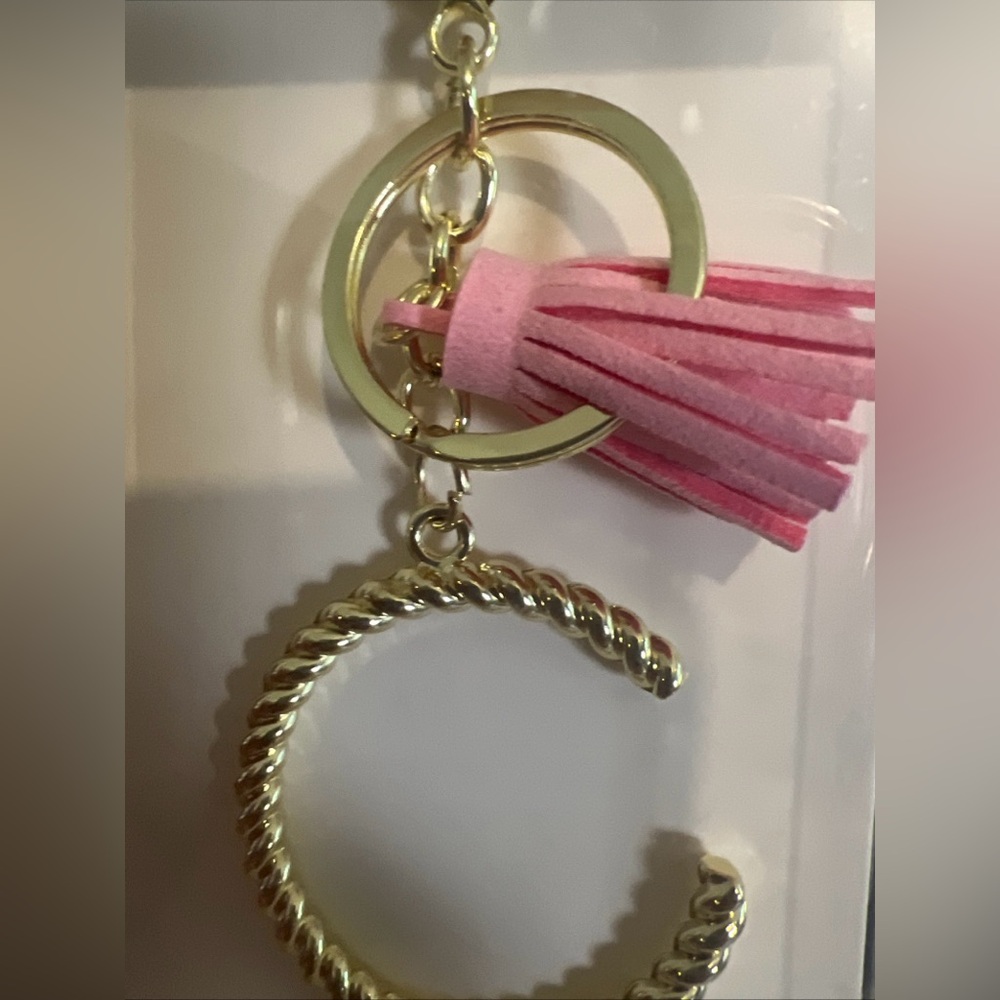 Modern Expressions "C” Monogram Keychain with Tassels - Picture 9 of 9